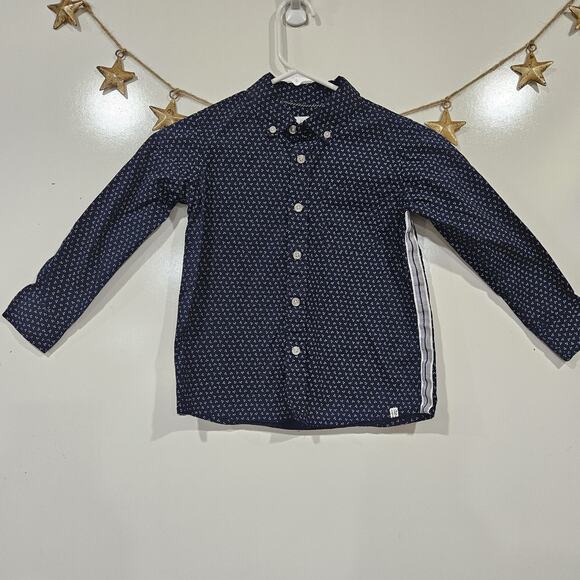 Sovereign Code Boys Size 5 Button Down Shirt 100% Cotton Nautical Preppy Coastal - Picture 1 of 6